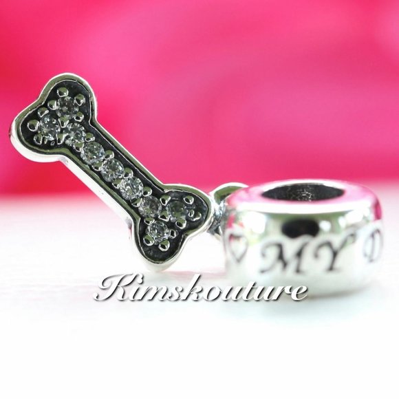 Pandora Charm I Love My Dog Dangle 791263CZ - Picture 4 of 6
